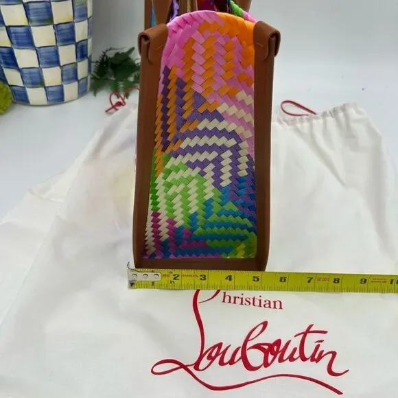 Women’s Christian Louboutin side-by-side tote with removable pouch made in Italy - Picture 11 of 12